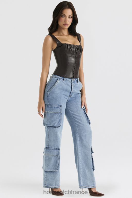House of CB Jean utilitaire délavé bleu Ria N888H639 vêtements