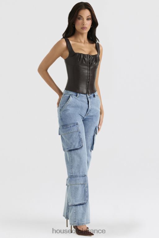 House of CB Jean utilitaire délavé bleu Ria N888H639 vêtements