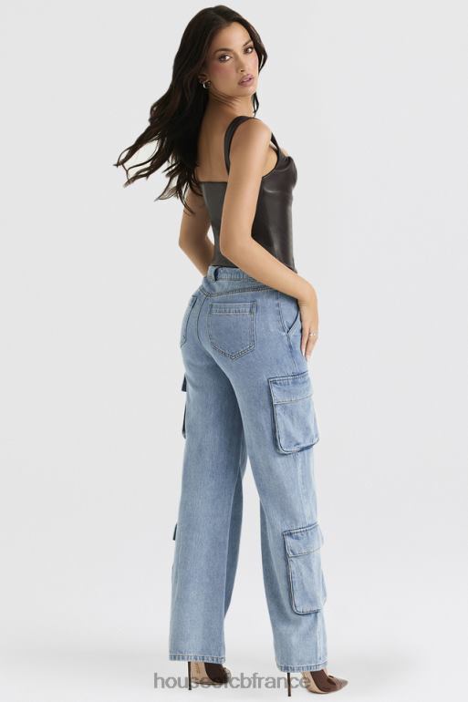 House of CB Jean utilitaire délavé bleu Ria N888H639 vêtements