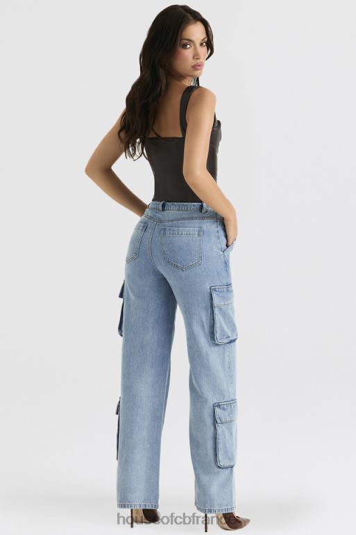 House of CB Jean utilitaire délavé bleu Ria N888H639 vêtements