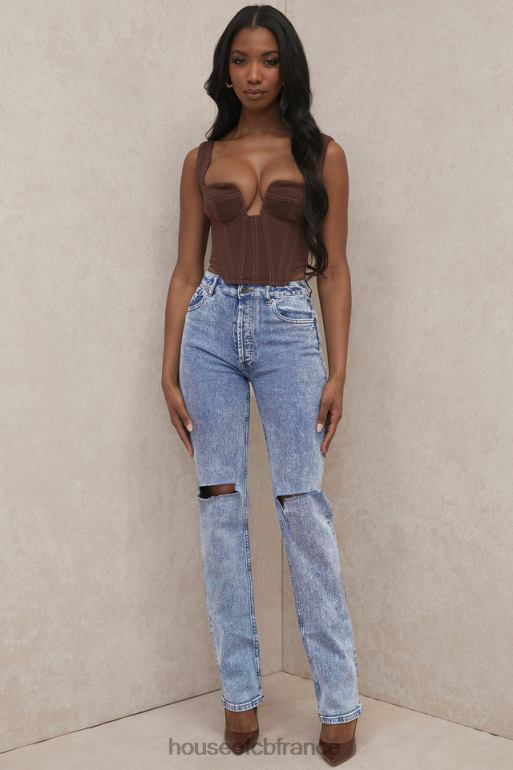 House of CB Tate Blue - Jean coupe vintage à délavage antique N888H642 vêtements
