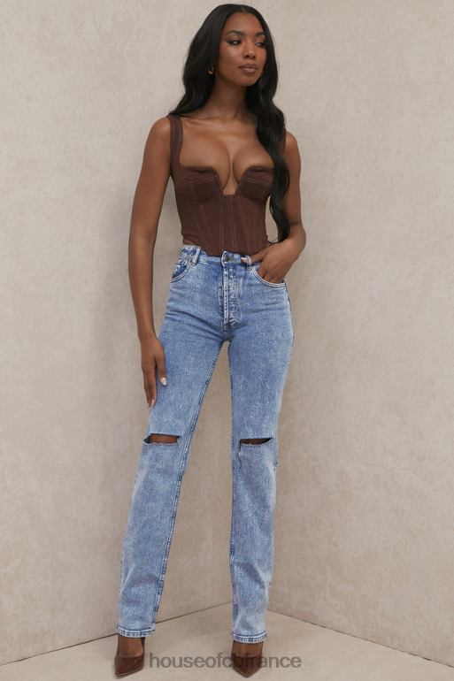 House of CB Tate Blue - Jean coupe vintage à délavage antique N888H642 vêtements