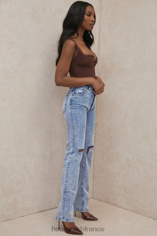 House of CB Tate Blue - Jean coupe vintage à délavage antique N888H642 vêtements