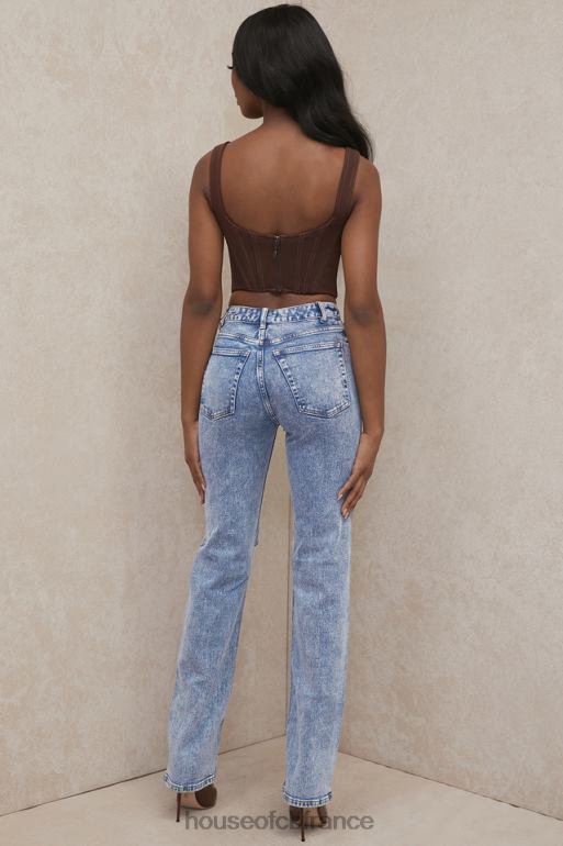 House of CB Tate Blue - Jean coupe vintage à délavage antique N888H642 vêtements