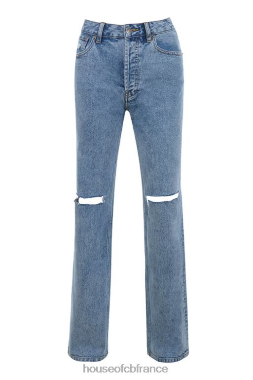 House of CB Tate Blue - Jean coupe vintage à délavage antique N888H642 vêtements