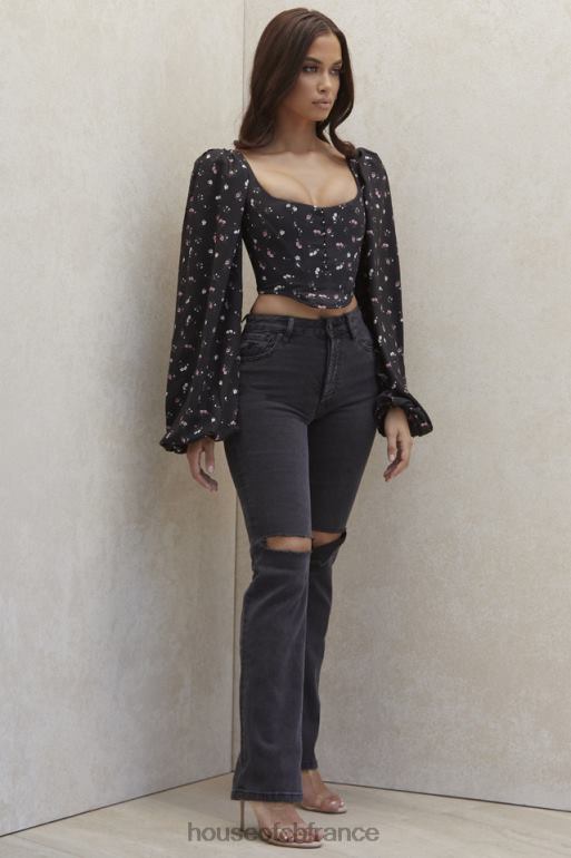 House of CB Tate Carbon - Jean coupe vintage à délavage antique N888H644 vêtements