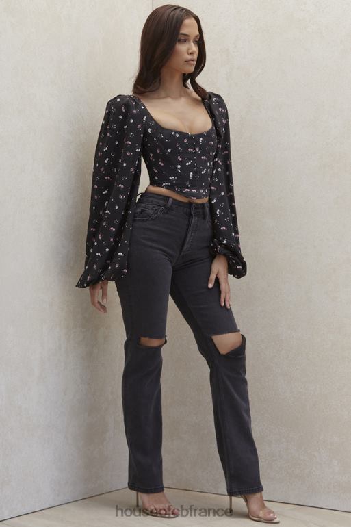 House of CB Tate Carbon - Jean coupe vintage à délavage antique N888H644 vêtements