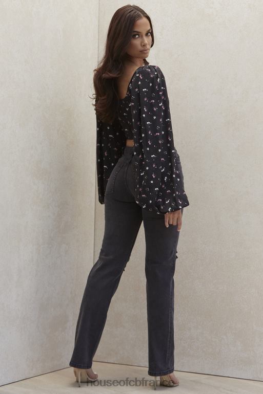 House of CB Tate Carbon - Jean coupe vintage à délavage antique N888H644 vêtements