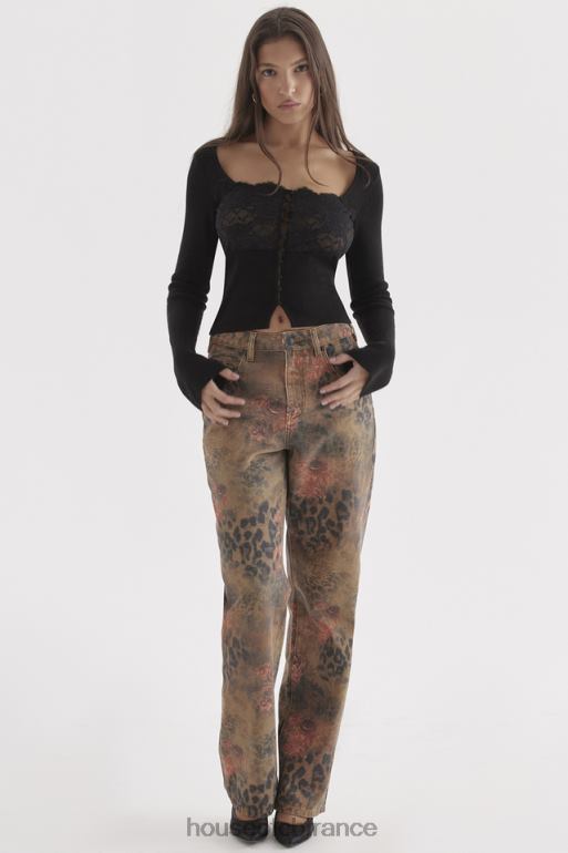 House of CB jean samia imprimé fleuri N888H638 vêtements