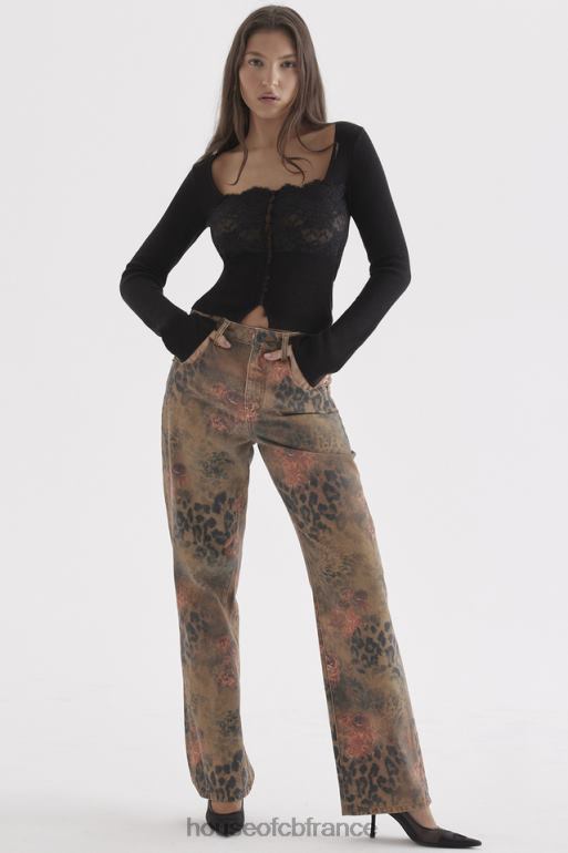 House of CB jean samia imprimé fleuri N888H638 vêtements
