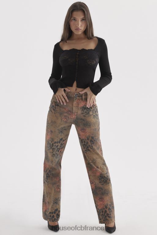 House of CB jean samia imprimé fleuri N888H638 vêtements