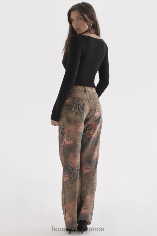 House of CB jean samia imprimé fleuri N888H638 vêtements