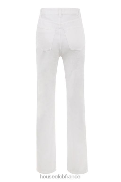House of CB jean taille haute yara blanc coupe vintage N888H640 vêtements