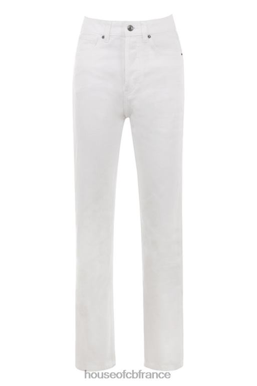 House of CB jean taille haute yara blanc coupe vintage N888H640 vêtements