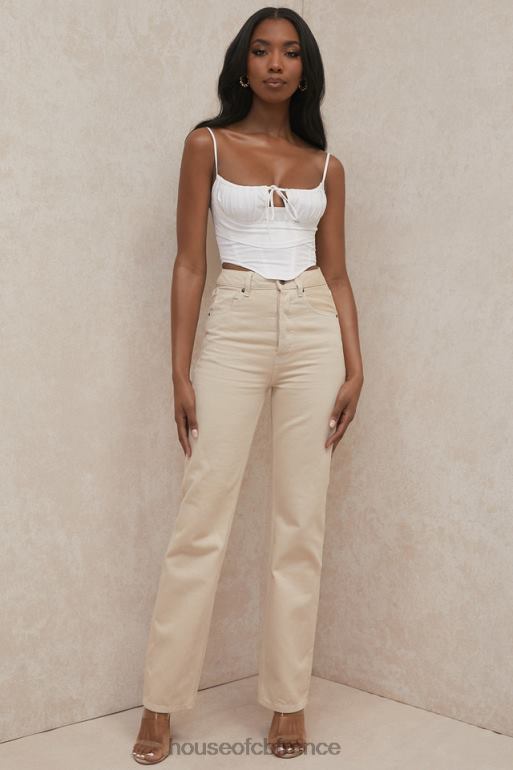House of CB yara jean taille haute coupe vintage écru N888H641 vêtements