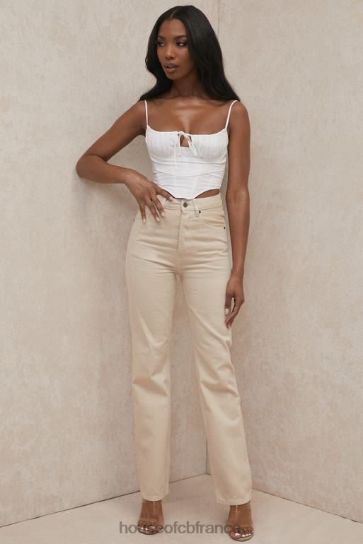 House of CB yara jean taille haute coupe vintage écru N888H641 vêtements