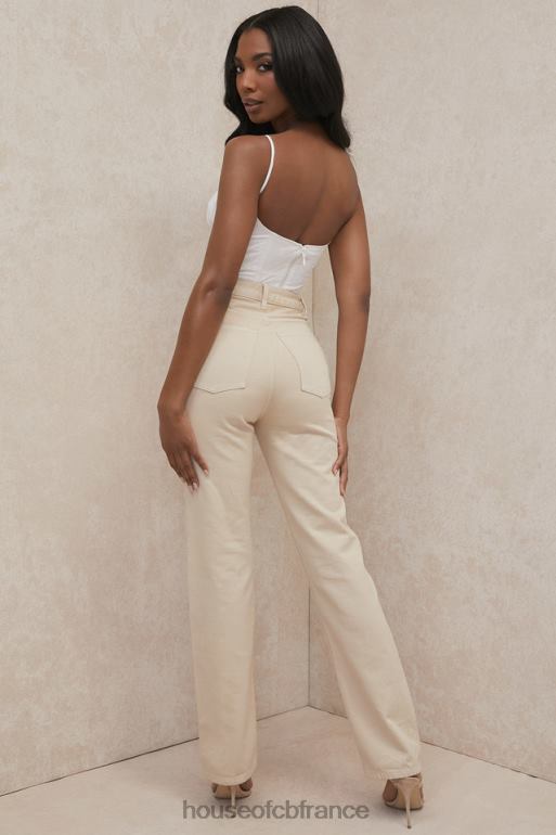 House of CB yara jean taille haute coupe vintage écru N888H641 vêtements