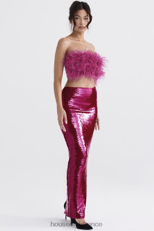 House of CB Alexis Hot - Jupe longue à sequins - Pinte chaude N888H887 vêtements