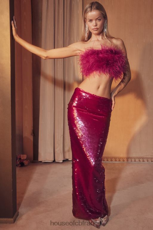 House of CB Alexis Hot - Jupe longue à sequins - Pinte chaude N888H887 vêtements
