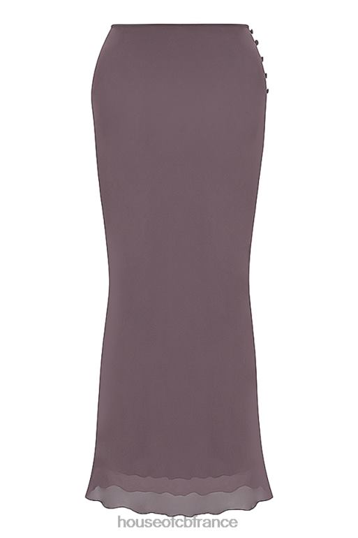 House of CB Dyana - Jupe longue coupée en biais mauve foncé N888H904 vêtements