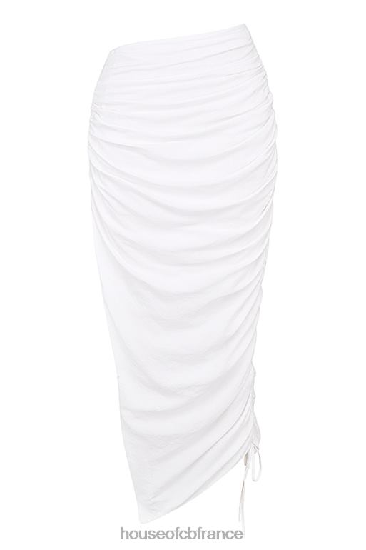 House of CB Loie - Jupe longue froncée blanche N888H847 vêtements