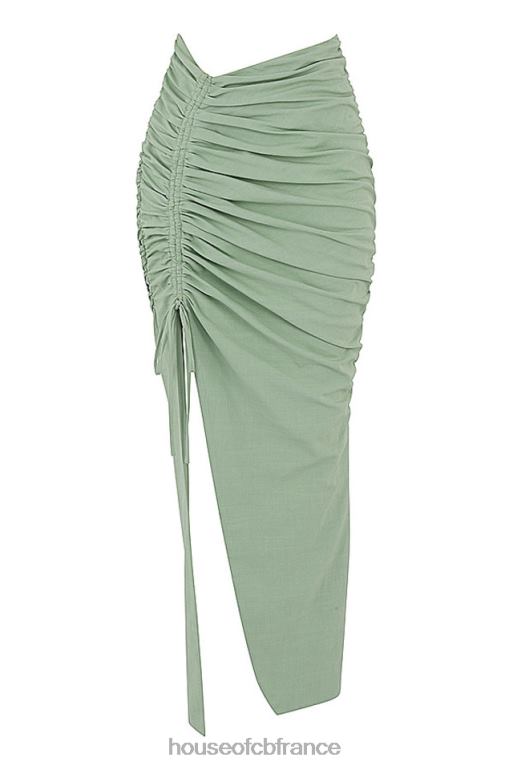 House of CB Solitaire Sage - Jupe longue froncée à cordon de serrage N888H968 vêtements