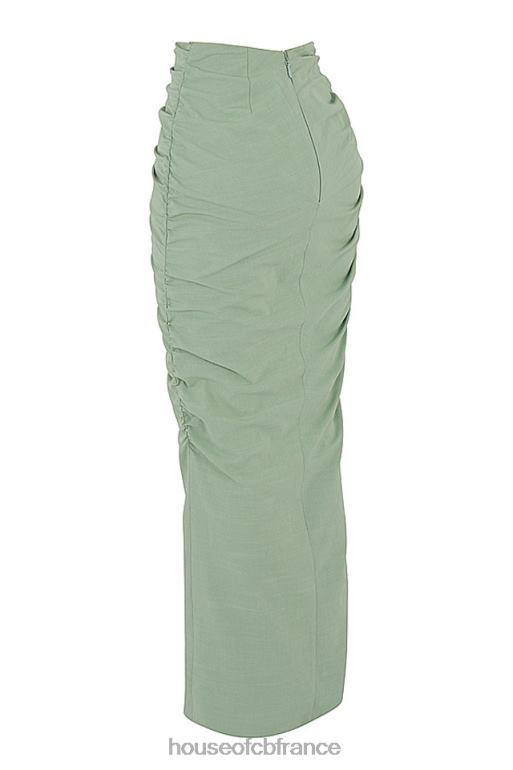 House of CB Solitaire Sage - Jupe longue froncée à cordon de serrage N888H968 vêtements