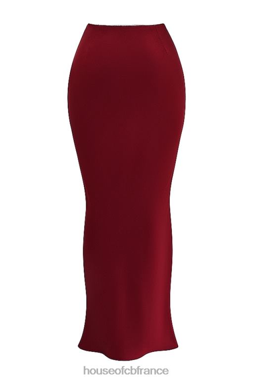 House of CB Sydel - Jupe longue en satin rubis coupée en biais N888H832 vêtements