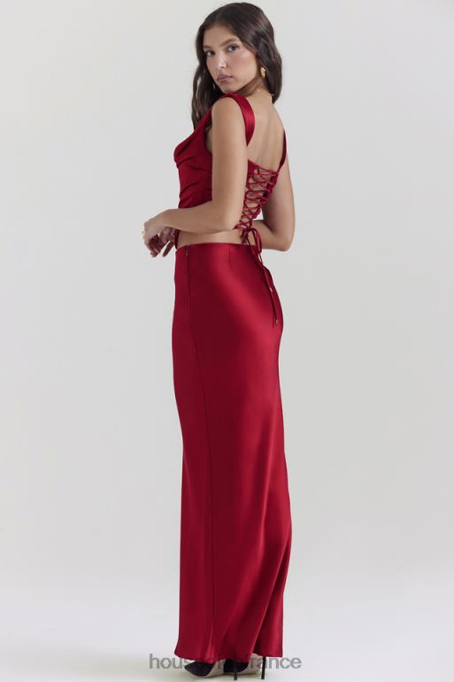 House of CB Sydel - Jupe longue en satin rubis coupée en biais N888H832 vêtements