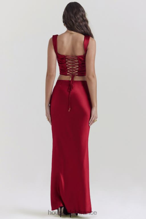 House of CB Sydel - Jupe longue en satin rubis coupée en biais N888H832 vêtements