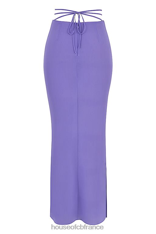 House of CB jupe longue découpée violette amalfi N888H930 vêtements