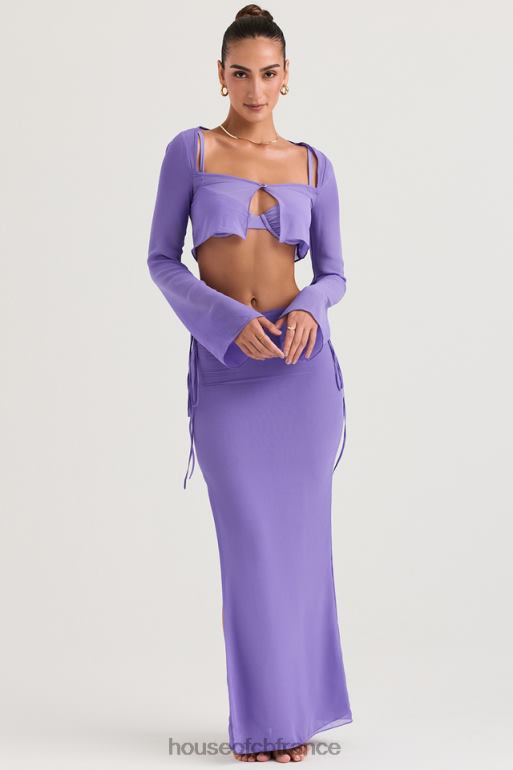 House of CB jupe longue découpée violette amalfi N888H930 vêtements