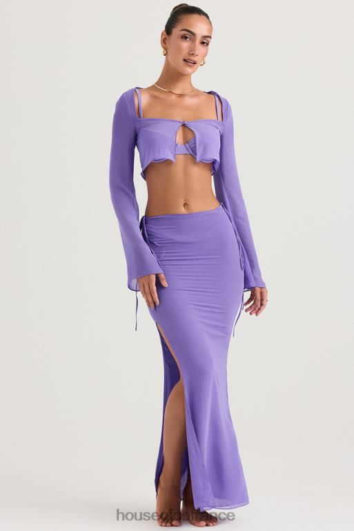 House of CB jupe longue découpée violette amalfi N888H930 vêtements