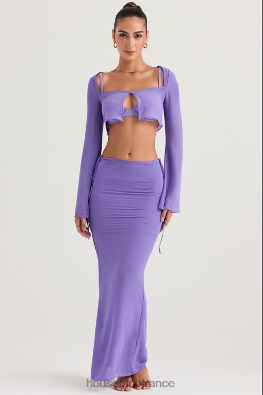 House of CB jupe longue découpée violette amalfi N888H930 vêtements