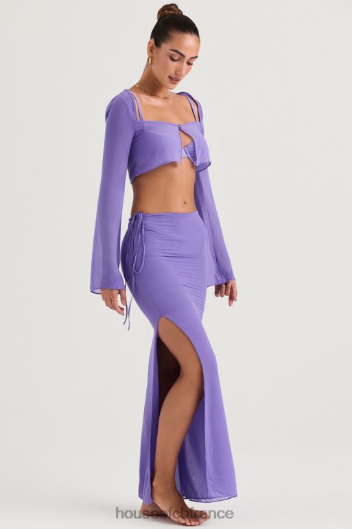 House of CB jupe longue découpée violette amalfi N888H930 vêtements