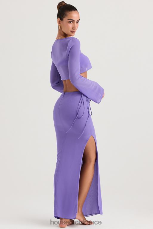 House of CB jupe longue découpée violette amalfi N888H930 vêtements