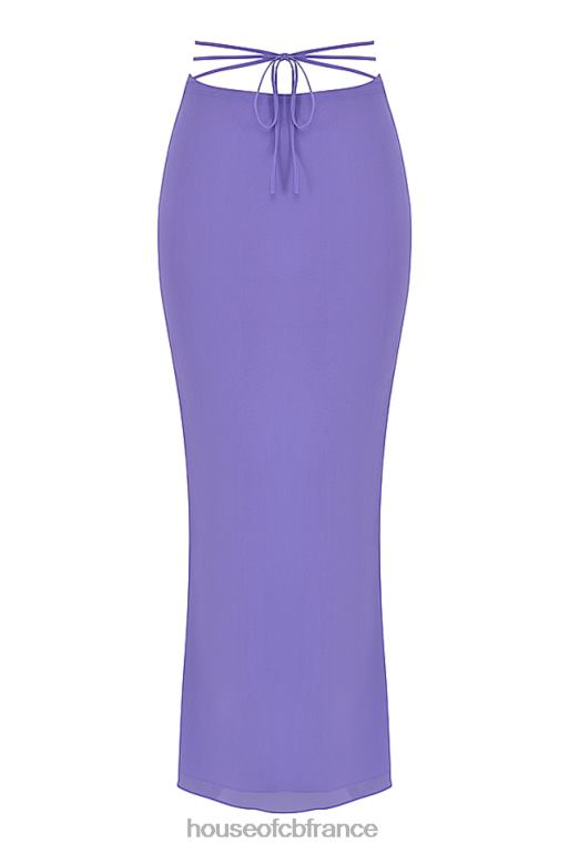 House of CB jupe longue découpée violette amalfi N888H930 vêtements