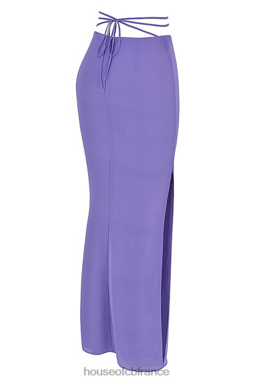 House of CB jupe longue découpée violette amalfi N888H930 vêtements