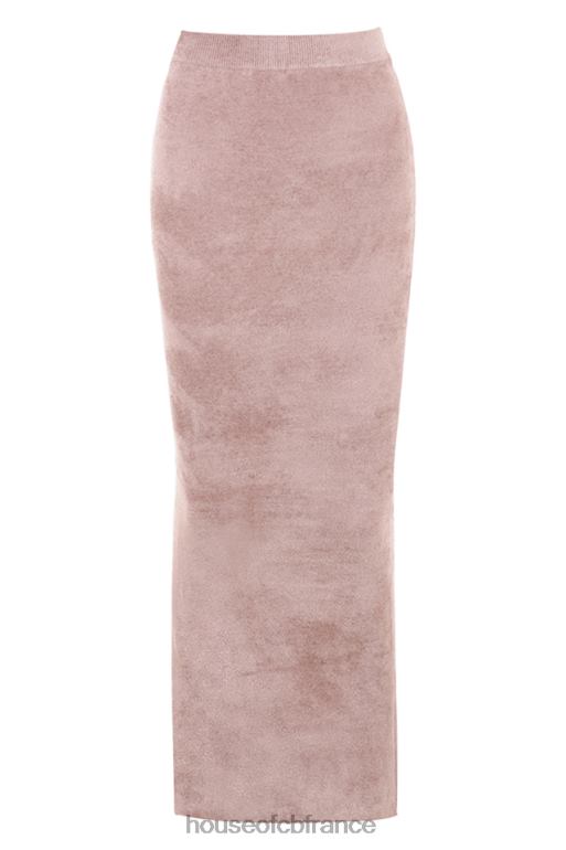House of CB jupe longue en chenille rene rose N888H882 vêtements
