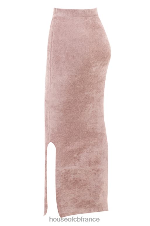 House of CB jupe longue en chenille rene rose N888H882 vêtements