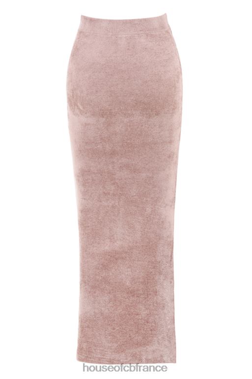 House of CB jupe longue en chenille rene rose N888H882 vêtements