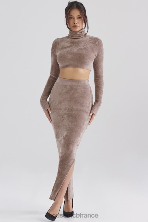 House of CB jupe longue en chenille rene rose N888H882 vêtements