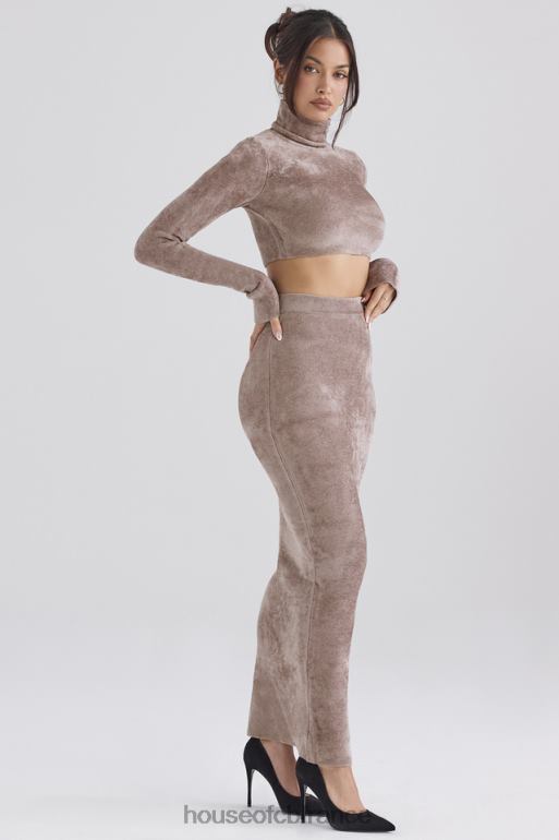 House of CB jupe longue en chenille rene rose N888H882 vêtements