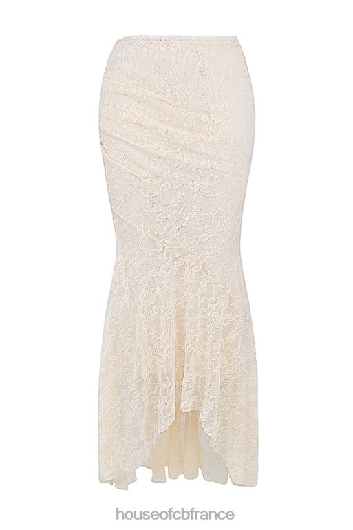 House of CB jupe longue en dentelle crème vintage Therese N888H841 vêtements