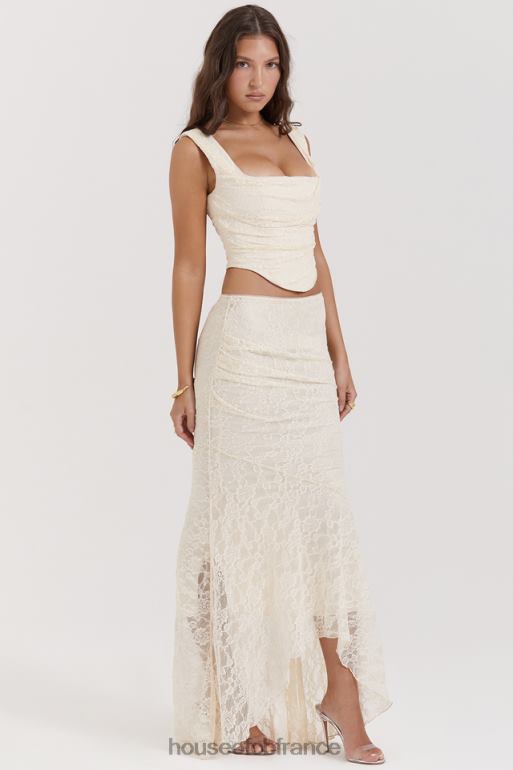 House of CB jupe longue en dentelle crème vintage Therese N888H841 vêtements