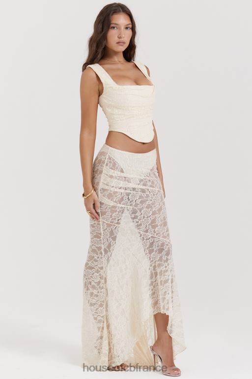 House of CB jupe longue en dentelle crème vintage Therese N888H841 vêtements