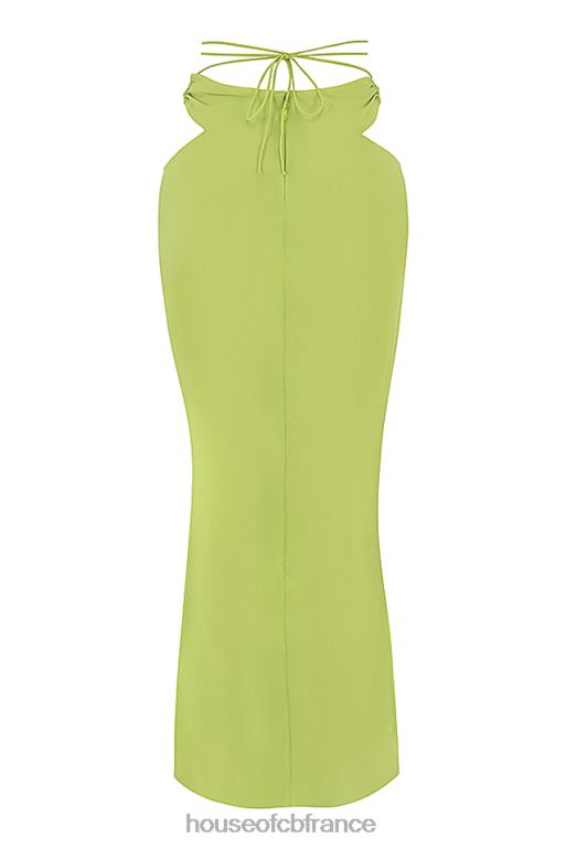House of CB jupe longue en georgette vert lime madeline N888H955 vêtements