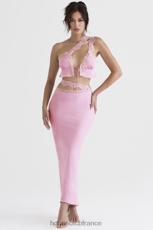 House of CB jupe longue rose Mathilda avec bordure en dentelle N888H909 vêtements