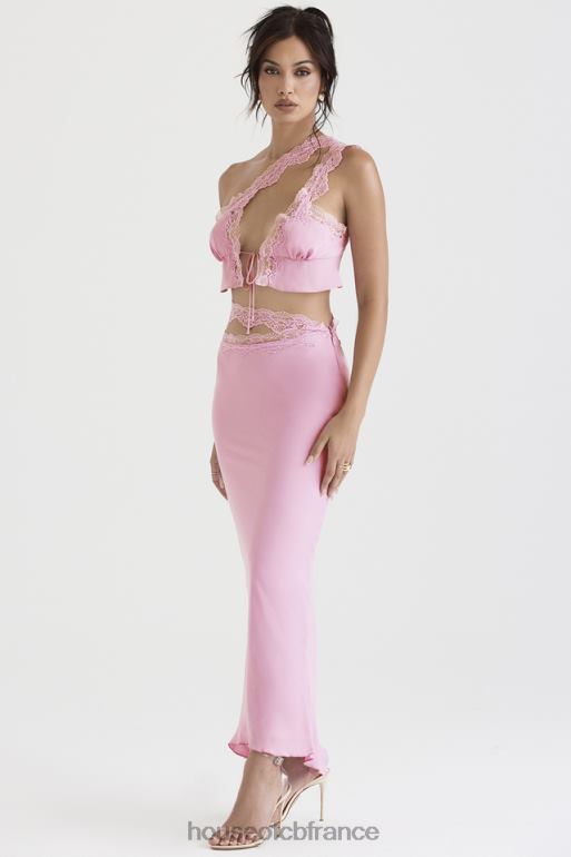 House of CB jupe longue rose Mathilda avec bordure en dentelle N888H909 vêtements
