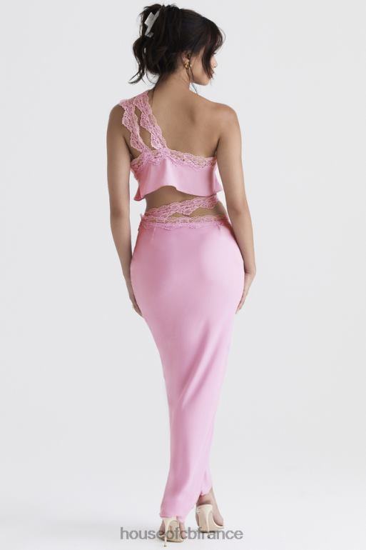 House of CB jupe longue rose Mathilda avec bordure en dentelle N888H909 vêtements